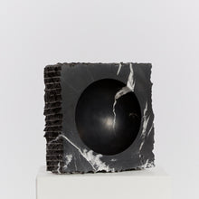 Load image into Gallery viewer, Chiselled raw edge slab bowl in black - HIRE ONLY
