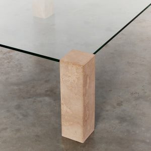 Stone and glass coffee table - HIRE ONLY
