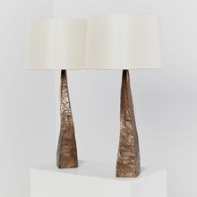 Load image into Gallery viewer, Hammered finish brutalist table lamps
