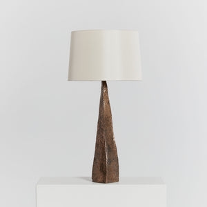 Hammered finish brutalist table lamps