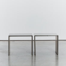 Load image into Gallery viewer, Pair of bent stainless steel tables
