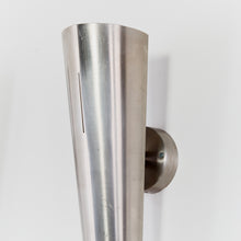 Load image into Gallery viewer, Pair of brushed steel cone sconces
