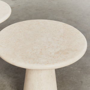 Classic travertine side tables - ON HOLD