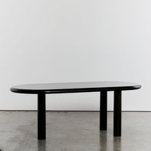 Load image into Gallery viewer, Ebonised dining table with tripod column legs
