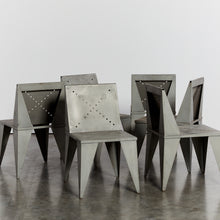 Load image into Gallery viewer, Cubist chairs in galvanised metal
