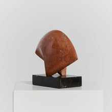 Load image into Gallery viewer, Arc sculpture in red travertine
