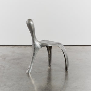 Amorphous chair in cast aluminium by Finn Stone, signed