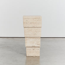 Load image into Gallery viewer, Unfilled travertine stepped plinth
