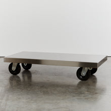 Load image into Gallery viewer, Stainless steel coffee table on castors
