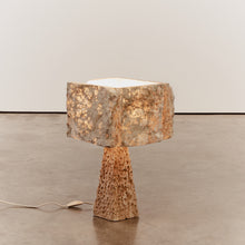 Load image into Gallery viewer, Raw alabaster pedestal lamp
