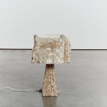 Load image into Gallery viewer, Raw alabaster pedestal lamp
