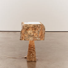 Load image into Gallery viewer, Raw alabaster pedestal lamp
