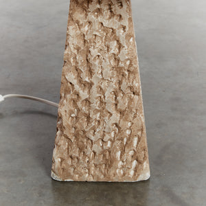 Raw alabaster pedestal lamp