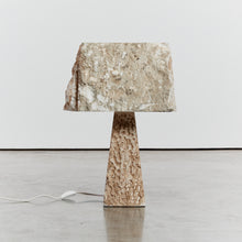 Load image into Gallery viewer, Raw alabaster pedestal lamp
