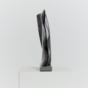 Modernist undulating sculpture on granite plinth