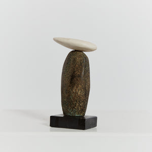 Two tone stoneware sculpture by Peter Hayes