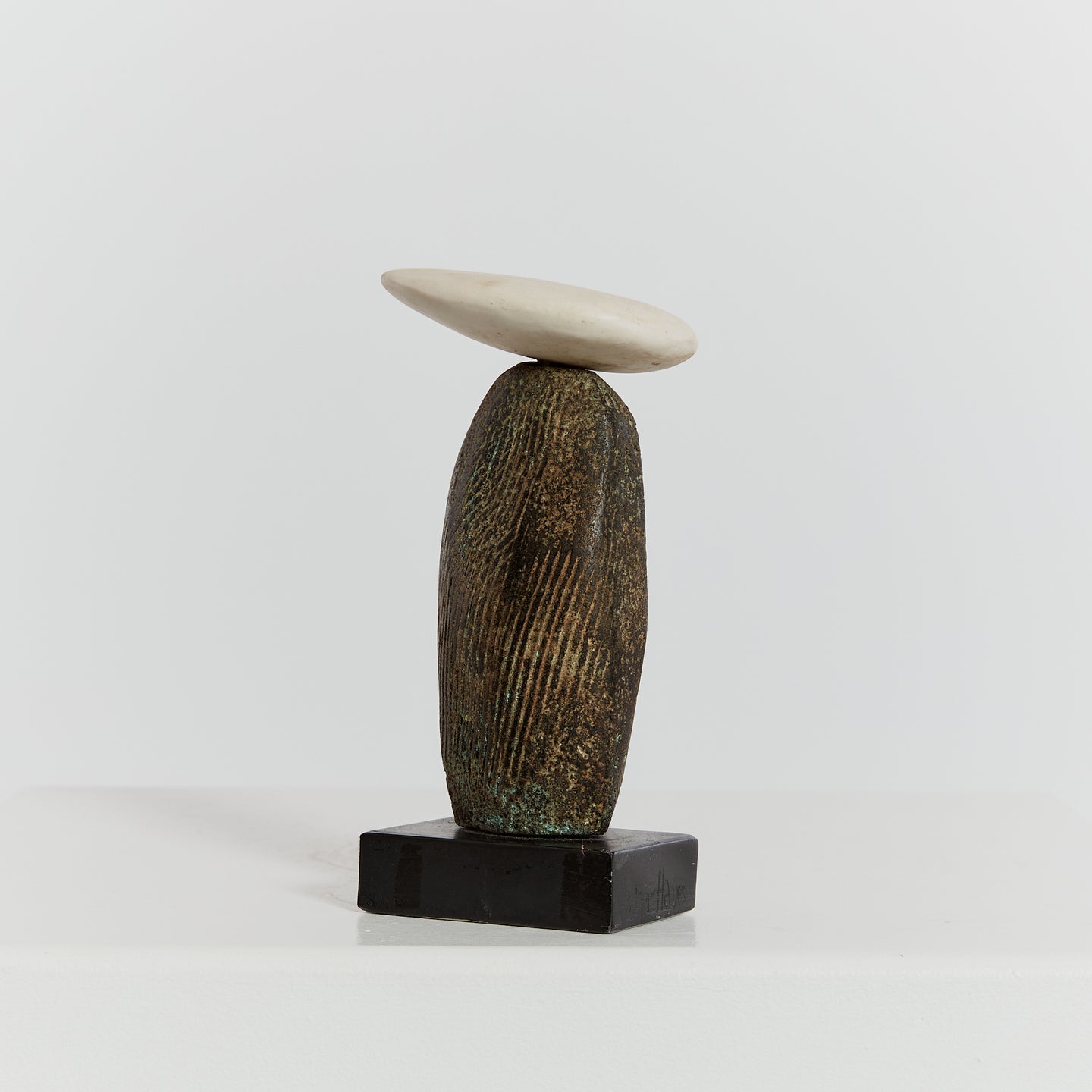 Two tone stoneware sculpture by Peter Hayes