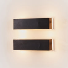 Load image into Gallery viewer, Pair of dark grey steel rectangle sconces
