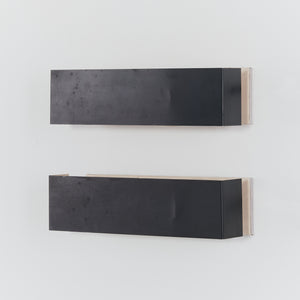 Pair of dark grey steel rectangle sconces