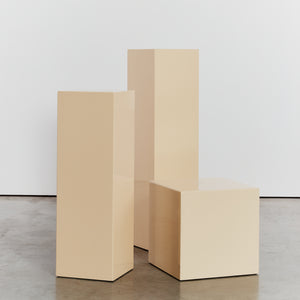 Trio of lacquered artist made plinths