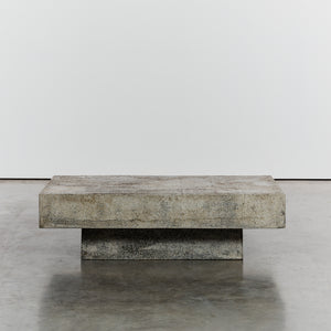 Concrete outdoor table and sculptural stools