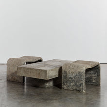 Load image into Gallery viewer, Concrete outdoor table and sculptural stools
