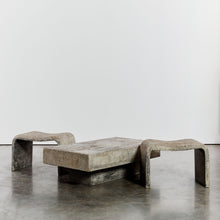 Load image into Gallery viewer, Concrete outdoor table and sculptural stools
