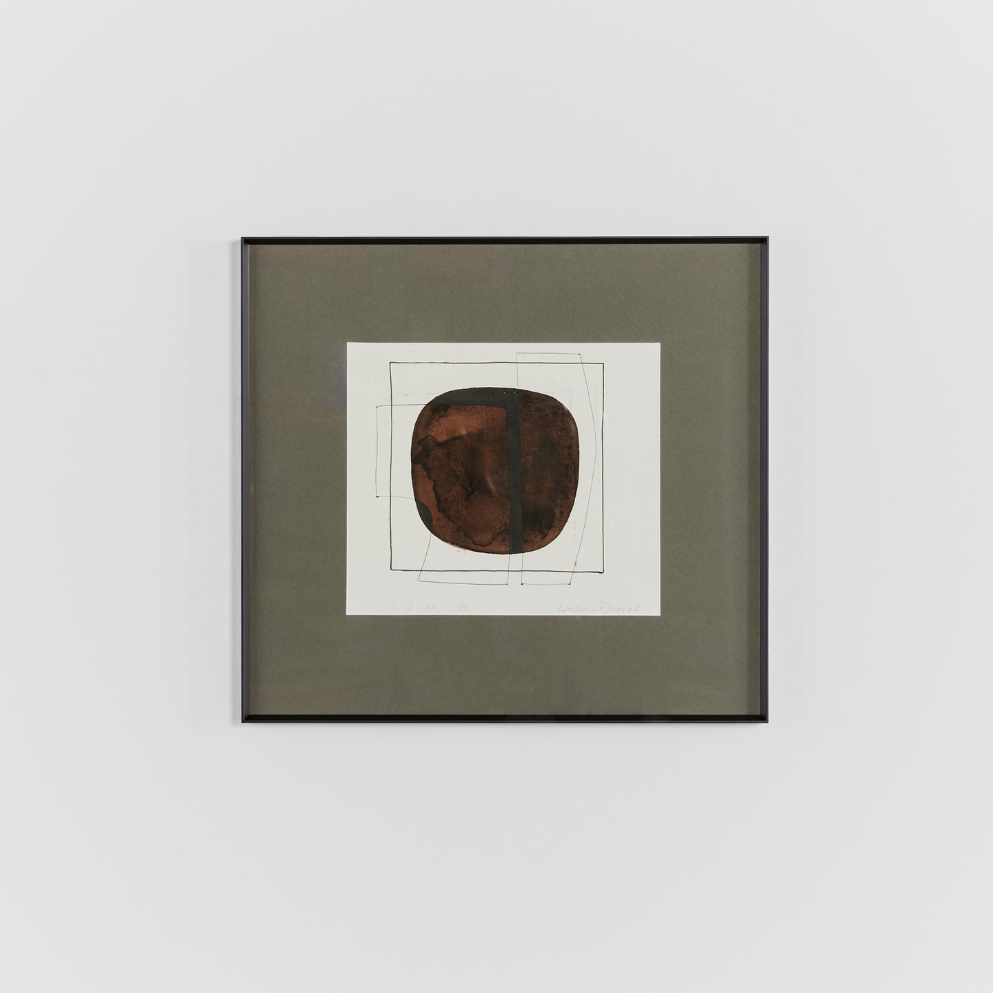 Numbered print by Herbert Bessel in black steel frame