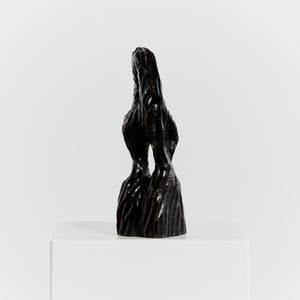 Chiseled biomorphic wood sculpture