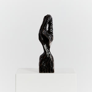 Chiseled biomorphic wood sculpture