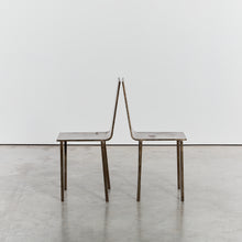 Load image into Gallery viewer, French patinated steel dining chairs
