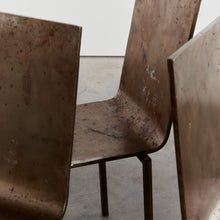 Load image into Gallery viewer, French patinated steel dining chairs
