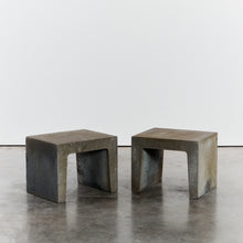 Load image into Gallery viewer, Pair of brutalist concrete side tables - ON HOLD
