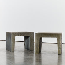 Load image into Gallery viewer, Pair of brutalist concrete side tables - ON HOLD
