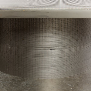 Artist-made reeded steel coffee table