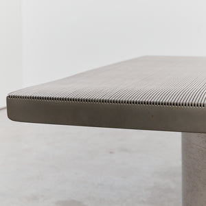 Artist-made reeded steel coffee table