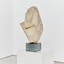 Load image into Gallery viewer, Modernist sandstone sculpture on granite plinth
