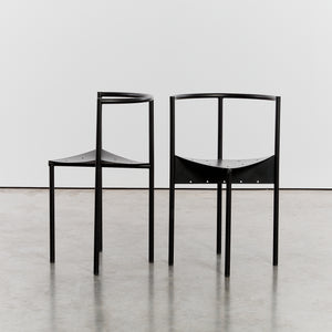 Wendy Wright chairs in matt black by Philippe Starck