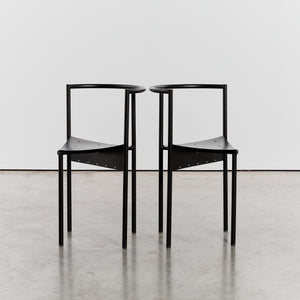 Wendy Wright chairs in matt black by Philippe Starck