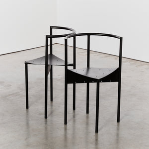 Wendy Wright chairs in matt black by Philippe Starck