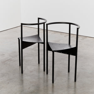 Wendy Wright chairs in matt black by Philippe Starck