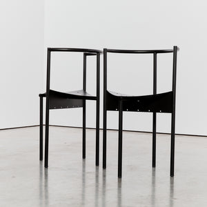 Wendy Wright chairs in matt black by Philippe Starck