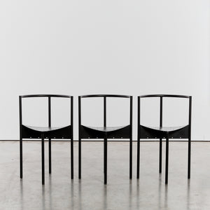 Wendy Wright chairs in matt black by Philippe Starck