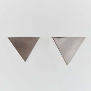 Pair of triangular steel sconces