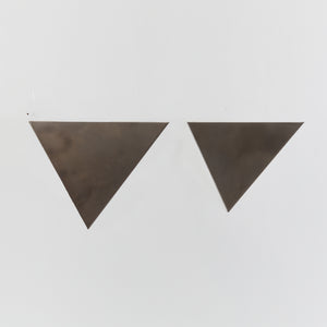 Pair of triangular steel sconces