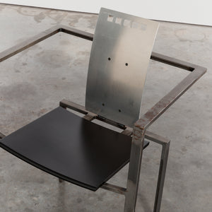 Postmodern steel cube chair by Karl Friedrich Förster