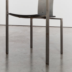 Postmodern steel cube chair by Karl Friedrich Förster