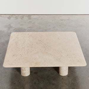 Travertine column table by Angelo Mangiarotti