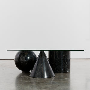 Trio of XXL sculptural marble pieces coffee table