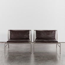 Load image into Gallery viewer, Steel and leather loungers by Piero Lissoni
